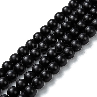 Natural Black Onyx Beads Strands X-G-Z024-01C-1