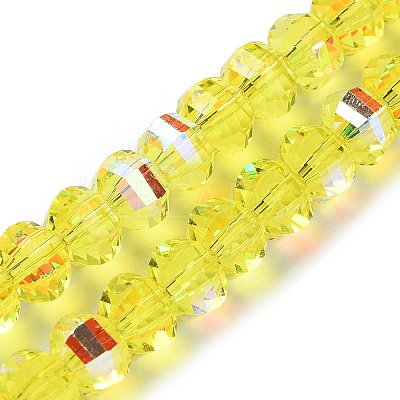 Transparent Electroplate Glass Beads Strands GLAA-Q099-C01-05-1