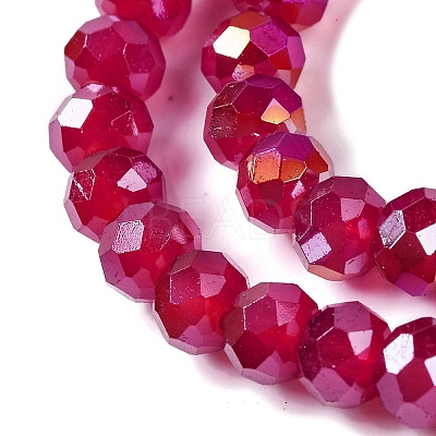 Baking Electroplate Glass Beads Strands DGLA-A039-J8mm-B02-1