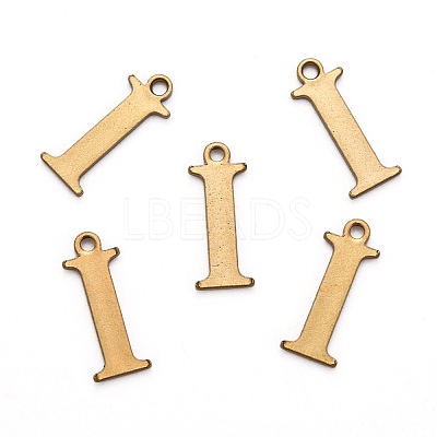 304 Stainless Steel Alphabet Charms STAS-H122-I-AB-1