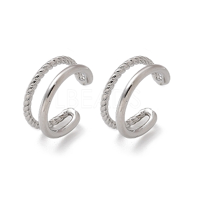 Brass Cuff Earrings EJEW-I249-16P-1
