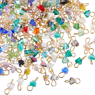 140Pcs 7 Styles Electroplate Glass Charms PALLOY-FH00184-1