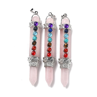 Chakra Theme Natural Rose Quartz Big Pendants G-I322-06P-02-1