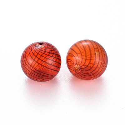 Transparent Handmade Blown Glass Globe Beads X1-GLAA-T012-40B-02-1