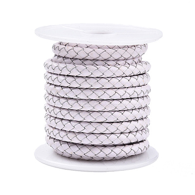 Braided Cowhide Leather Cord NWIR-N005-01R-6mm-1