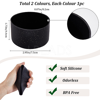 2Pcs 2 Colors Silicone Cup Sleeve AJEW-CP0003-77A-1