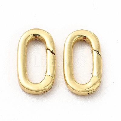 Rack Plating Brass Spring Gate Rings KK-H436-13A-G-1