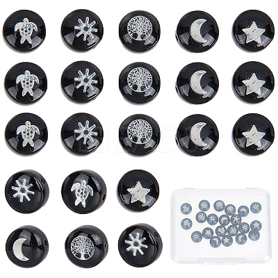 30Pcs 6 Style Handmade Lampwork Beads LAMP-SC0001-22-1