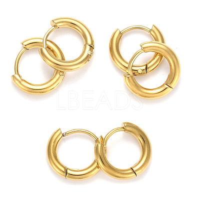 Ion Plating(IP) 304 Stainless Steel Huggie Hoop Earrings EJEW-O087-06G-G-1