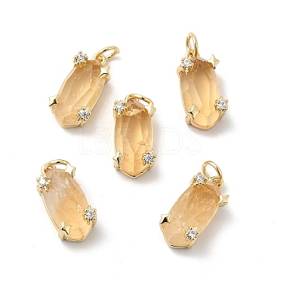Faceted Natural Citrine Pendants X-KK-Z137-14G-02-1