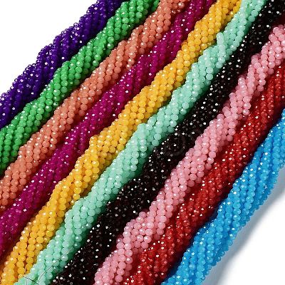 Baking Paint Imitation Jade Glass Bead Strands DGLA-A034-J2MM-A-1