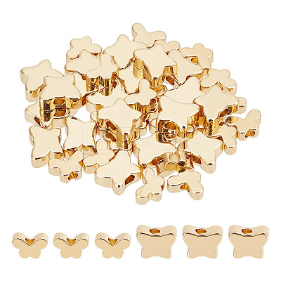 40Pcs 2 Style Brass Beads KK-GO0001-03-1