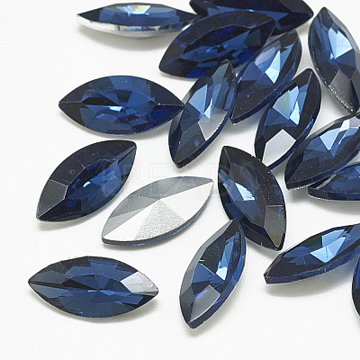 Pointed Back Glass Rhinestone Cabochons RGLA-T083-7x15mm-13-1