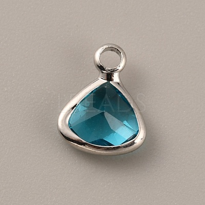 Faceted Glass Pendants GLAA-WH0030-13P-03-1