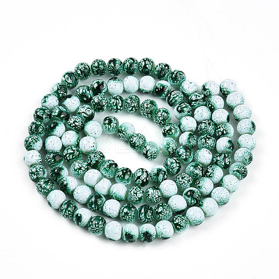 Transparent Baking Paint Glass Beads Strands X-DGLA-N009-8mm-06-1