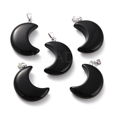 Natural Obsidian Pendants G-Z022-02L-1