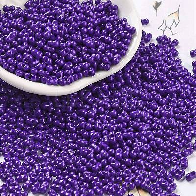 Baking Paint Glass Seed Beads SEED-A033-04O-1