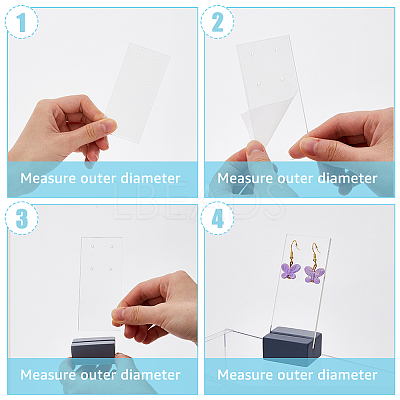 2 Sets 2 Styles 4-Hole Acrylic Earring Display Stands EDIS-FH0001-02-1
