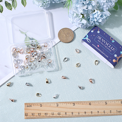 80Pcs 4 Colors 304 Stainless Steel Snap on Bails STAS-SC0005-58-1