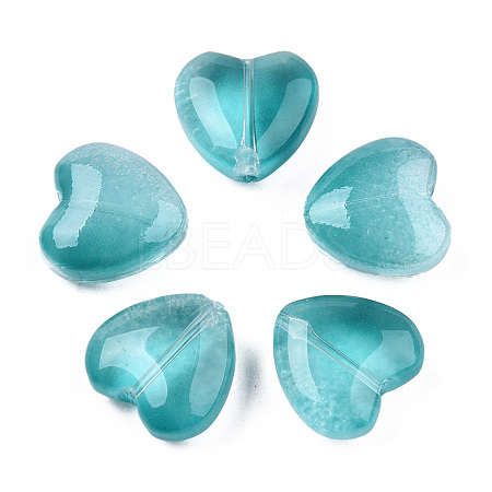 Transparent Spray Painted Glass Beads GLAA-N035-030-C01-1