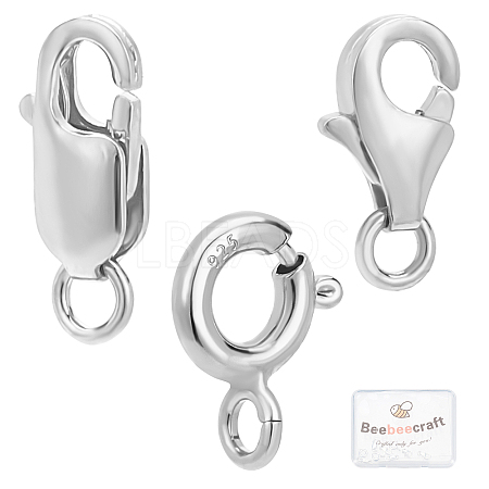 9Pcs 9 Style 925 Sterling Silver Clasps STER-BBC0001-17A-1