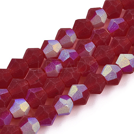 Imitate Austrian Crystal Bicone Frosted Glass Beads Strands EGLA-A039-T2mm-MB27-1