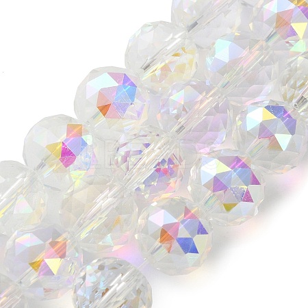 Transparent Electroplate Glass Beads Strands X-EGLA-N002-34D-H01-1