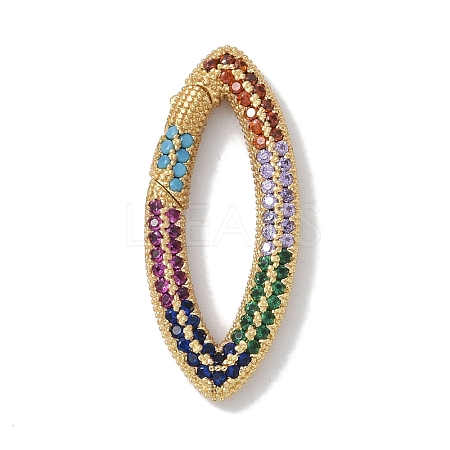 Rack Plating Brass Micro Pave Cubic Zirconia Twister Clasps KK-NH0002-09G-02-1