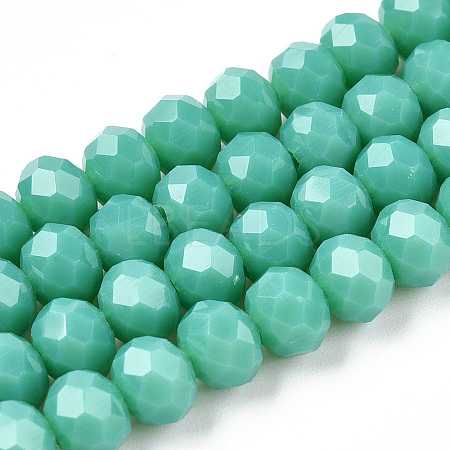 Opaque Solid Color Glass Beads Strands EGLA-A034-P8mm-D31-1