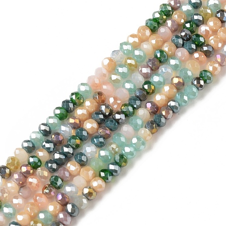 Electroplate Glass Beads Strands X-EGLA-I015-04B-1