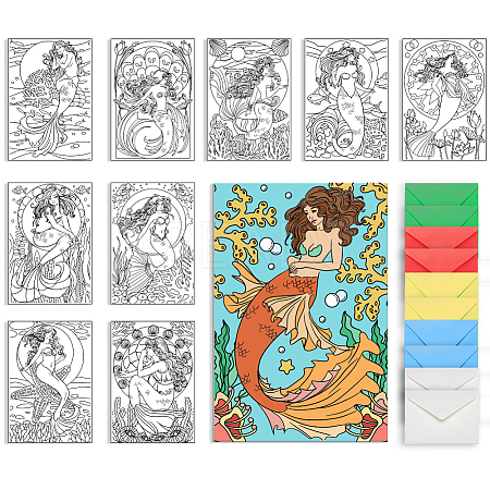 1 Set Coloring Paper Greeting Cards Sets AJEW-GA0007-13-1