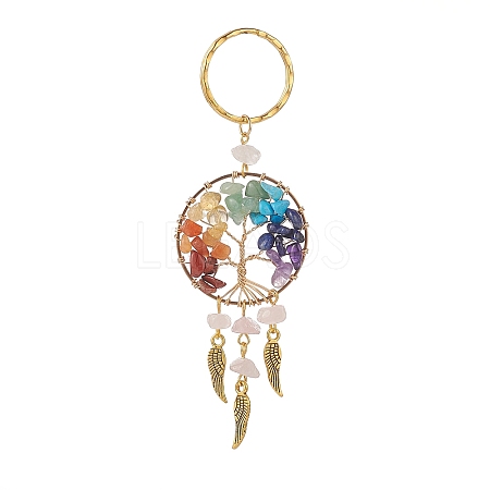 Natural Rose Quartz Keychain KEYC-JKC00435-01-1
