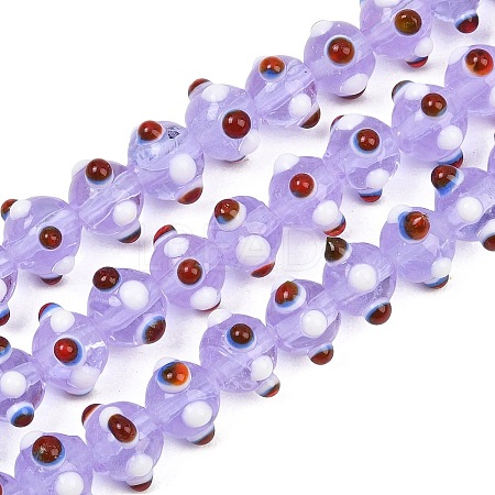 Handmade Bumpy Lampwork Beads Strands LA-CBA05D6-01-11-1