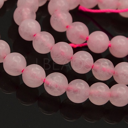 Round Natural Rose Quartz Beads Strands G-N0120-07-6mm-1