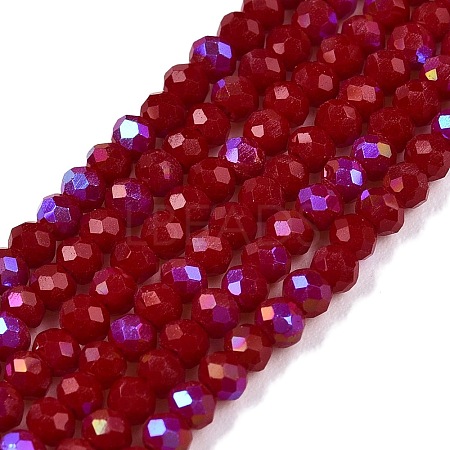 Electroplate Opaque Solid Color Glass Beads Strands EGLA-A044-P1mm-L02-1