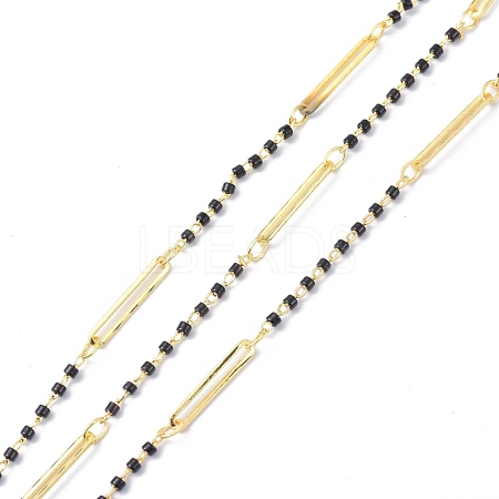 Glass & Brass Handmade Beaded Chains CHC-D029-36G-1