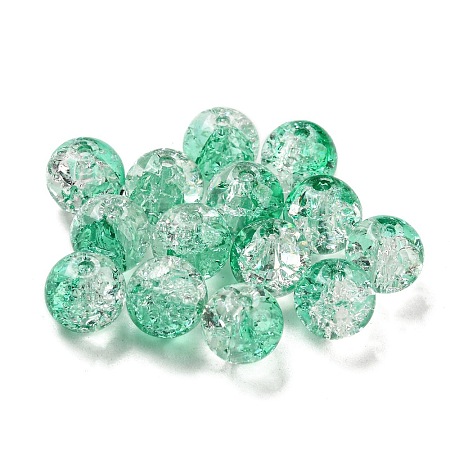 Transparent Spray Painting Crackle Glass Beads GLAA-L046-01B-24-1