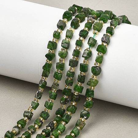 Natural Green Diopside Beads Strands G-P617-A01-01-1