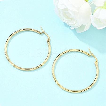 Ion Plating(IP) 304 Stainless Steel Hoop Earrings LS-EJEW-N0016-11G-F-1
