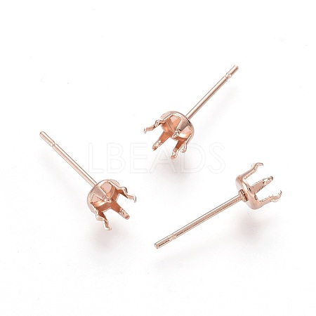 304 Stainless Steel Stud Earring Findings X-STAS-D448-087RG-5mm-1