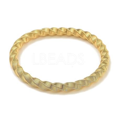 Ion Plating(IP) Adjustable 304 Stainless Steel Twist Spring Wire Bracelets BJEW-H617-14G-1