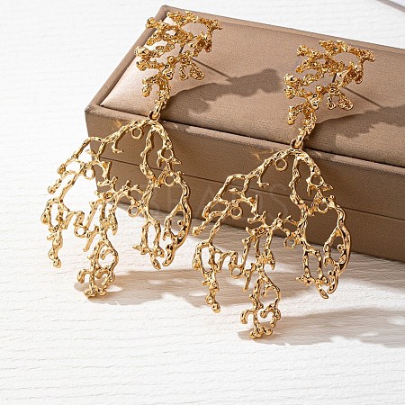 Alloy Branch Stud Dangle Earrings for Women WGBFFDA-01-1