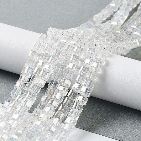 Electroplate Glass Beads Strands EGLA-R030-4x4mm-20-1