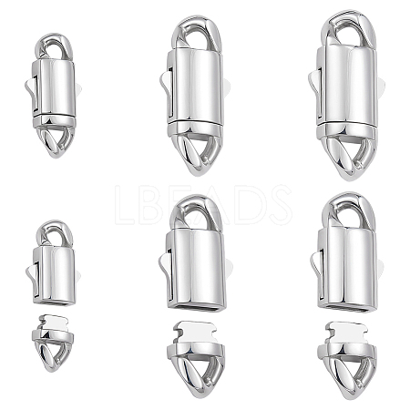 Unicraftale 3Pcs 3 Styles 304 Stainless Steel Snap Lock Clasps STAS-UN0053-39-1