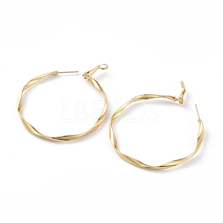 Brass Hoop Earrings EJEW-A056-38G-1