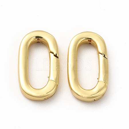 Rack Plating Brass Spring Gate Rings KK-H436-13A-G-1