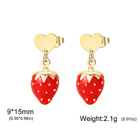 304 Stainless Steel Stud Dangle Earrings WG2FA29-04-1