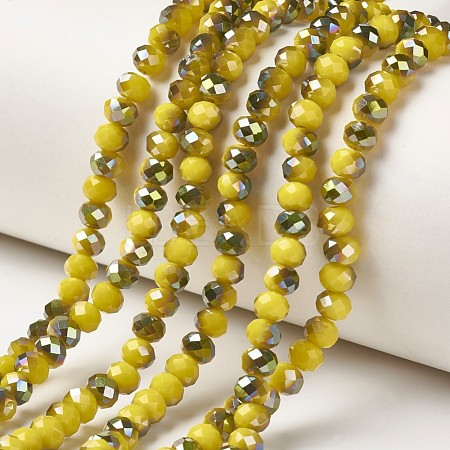 Electroplate Opaque Glass Beads Strands EGLA-A034-P4mm-S07-1