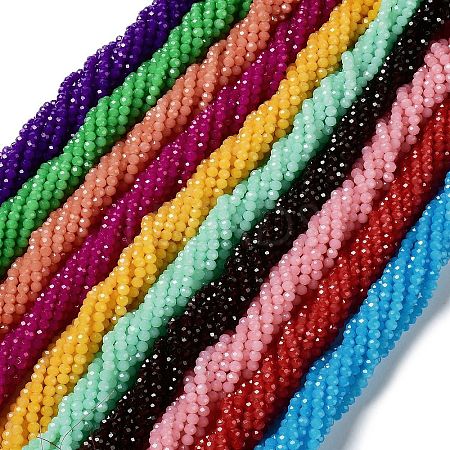 Baking Paint Imitation Jade Glass Bead Strands DGLA-A034-J2MM-A-1