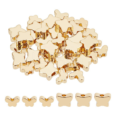 40Pcs 2 Style Brass Beads KK-GO0001-03-1